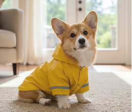 軽量シンプル犬用レインウェア